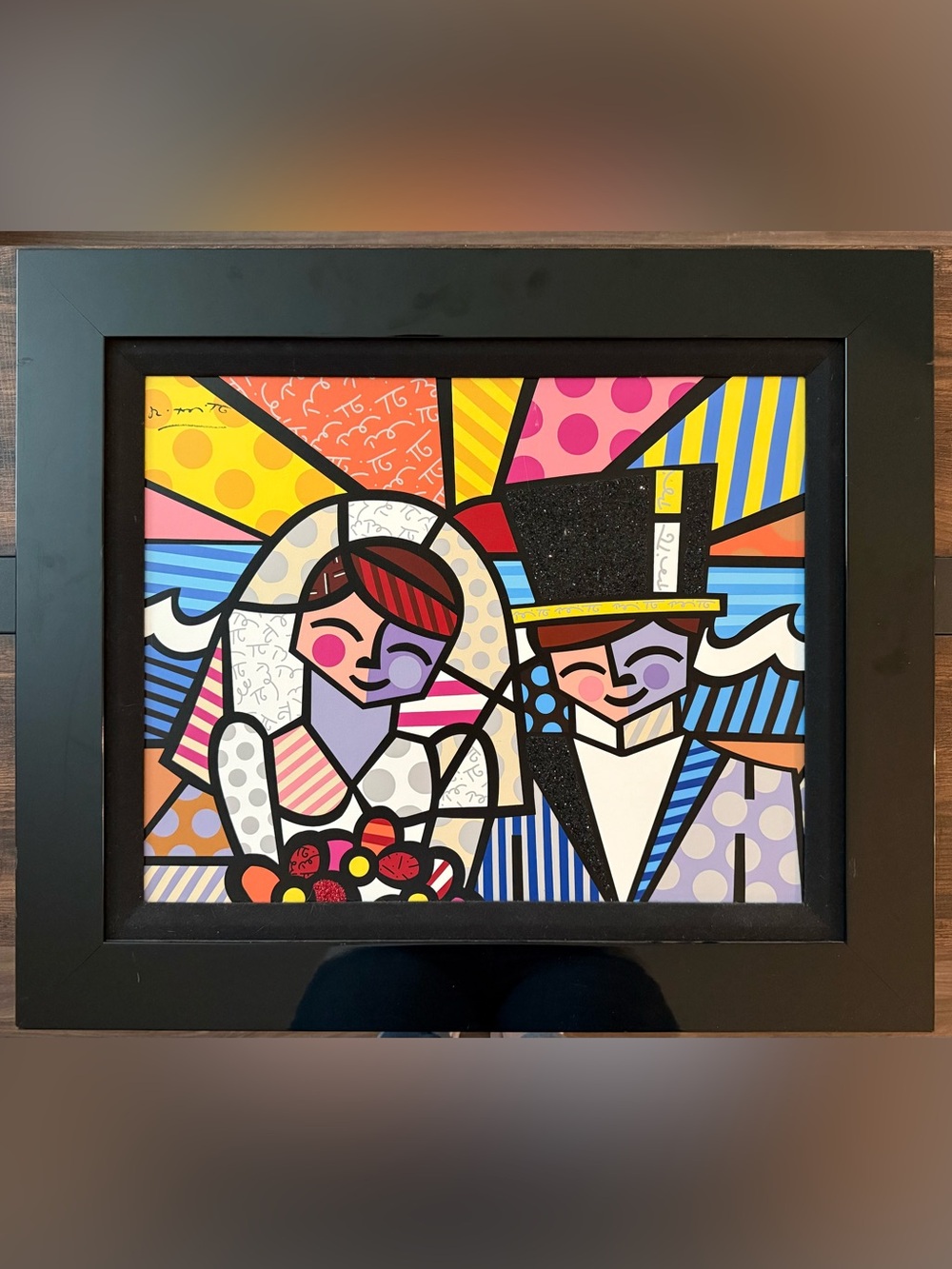 Bright Multicolor Pop Art Wedding Print with Bold Geometric Design